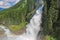 View beauty Alpine inspiring Krimml waterfall in mountains