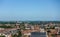 View from Belfry tower: north towards AZ Sint Jan in Bruges, Flanders, Belgium