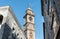 View of Bell tower of Bernascone at Romanesque Basilica of San Vittore church in Varese, Italy