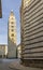 View of the bell tower of the Duomo and the baptistery of Pistoia, Tuscany, Italy