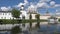 View of the bell tower of the Tikhvin assumption monastery. Tikhvin, Russia