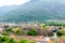 View on the Bellinzona castle in Ticino canton located in the it