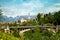 View of Belluno and ponte Ponte della Vittoria