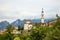 View of Belluno town in cloudy day