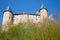 View from below of beautiful Veves Castle