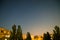 View from below for building construction. Unfinished residential buildings. Gray cement slab, black thermal insulation. view from