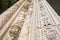 view from below of facade of ancient Museum of Santa Cruz in Toledo