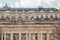 View from below on a facade European building in Paris