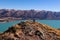 View from Ben Ohau, hiking Ben Ohau, Lake Ohau in the background with Ben Ohau range, New Zealand