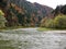 View of a bend in the Dunajec River, Poland, in autumn