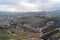 The view of Bergama city in Turkey. Ruins of pergam old city