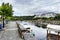 View of the Betanzos river from one of the banks with small boat