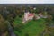 View of the Bip Castle, gloomy October day aerial photography. Pavlovsk