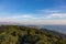 View of the Black Sea coast from the observation tower from Mount Akhun in Sochi, Russia