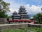 View of the black wooden Matsumoto Castle in Japan