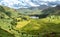 View of Blea Tarn from Lingmoor Fell, England