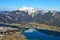 View from the Bleckwand to the Wolfgangsee in winter, Gmunden district, Salzkammergut, Upper Austria, Austria, Europe