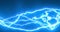 View of blue glowing wavy lines animation - time travel concept