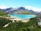 View of the blue lake Gorg Blau in Mallorca, Europe