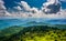 View of the Blue Ridge Mountains seen from Cowee Mountains Overlook on the Blue Ridge Parkway in North Carolina.