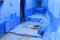 View of the blue walls of Medina quarter in Chefchaouen, Morocco. The city, also known as Chaouen is noted for its buildings in