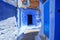 View of the blue walls of Medina quarter in Chefchaouen, Morocco. The city, also known as Chaouen is noted for its buildings in