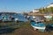 View of boats in Brixham harbour