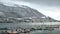 View of the boats in the port of Tromso, Norway in winter