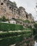 View of Bock Casemates over Alzette river in Luxembourg City, Luxembourg