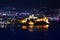 View of Bodrum harbor by night. Turkish Riviera