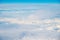 View from Boeing on White Air Clouds, Clear Blue Sky. High quality photo