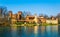 view of borgo medievale castle looking buidling in the italian city torino...IMAGE