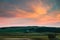 View from Born lake sunset. aubrac,France