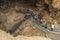 View of borra caves with group of unidentified travelers at Araku Valley, Visakhapatnam, Andhra Pradesh, March 04 2017