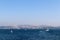 view of the bosphorus strait in Istanbul, Turkey in the bright sunny day