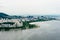 View from bottom of Sugarloaf mountain just dusk overlooking boats on Guanabara bay