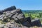 A view of boulders on the summit of the Roaches, Staffordshire, UK