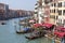 View of the boulevard over the Grand Canal and harbor for gondolas, Venice, Italy