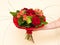 View bouquet of red roses