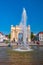 View of Brandenburger Tor City Brandenburg Gate, iconic 18 century neoclassical landmark as triumphal arch at Luisenplaz, with