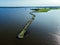 View of a breakwall on the fox river