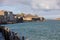 View of breakwater and old town of Saint-Malo. Brittany,