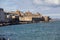 View of breakwater and old town of Saint-Malo. Brittany,