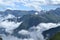 View from Bric Bouchet into the Italian alps on a sunny day