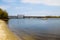 View on bridge across Dnieper river in Kremenchug, Ukraine