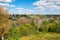 The view at the bridge across the Volga river in the town of Staritsa