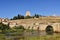 View of bridge and the Castle of Henry II of Castile 14th centu