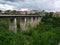 View of the bridge of Kamianets-Podilskyi city and canyon and river in Ukraine