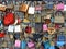 View of the bridge with love padlocks in summer Helsinki