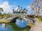 View of bridge in park in Tirta Gangga temple in Bali